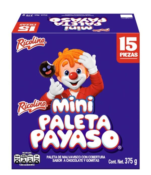 Ricolino Paleta Mini Payaso – Marshmallow Lollipop (15 ct ...