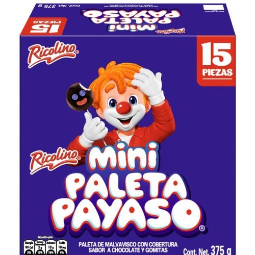 Ricolino Paleta Mini Payaso – Marshmallow Lollipop (15 ct)