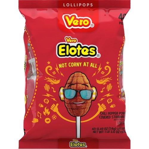 Vero Elote Lollipop – Spicy Corn Shaped Lollipop (40 ct Bag)