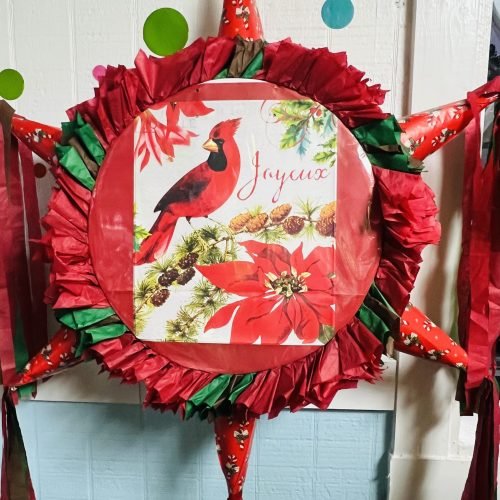Christmas Round Piñata with 6 cones (17-inch)
