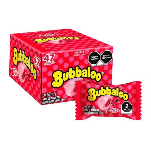 Bubbaloo Chicle – Liquid Center Chewing Gum (47 ct)