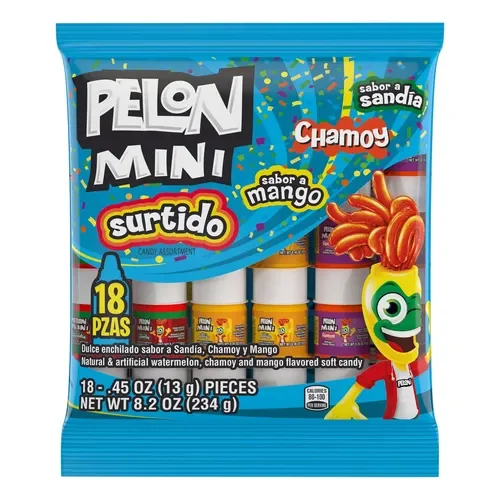 Lorena Mini Pelon Surtido – Assorted Tamarind Candy (18 ct Bag)