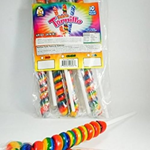 GM Paleta Tornillo Colores – Rainbow Screw Lollipop (10 ct Bag)