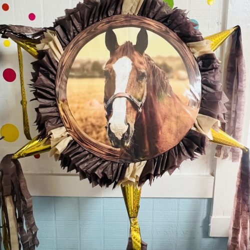 Horse Round Piñata with 6 cones (17-inch)