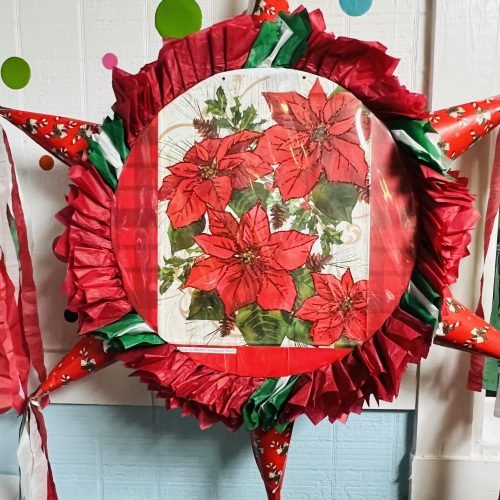 Christmas Round Piñata with 6 cones (17-inch)