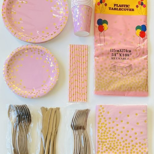 Pink and Gold Dots Party Package