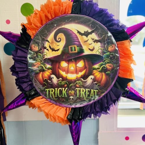 Halloween Round piñata with 6 cones (17-inch)