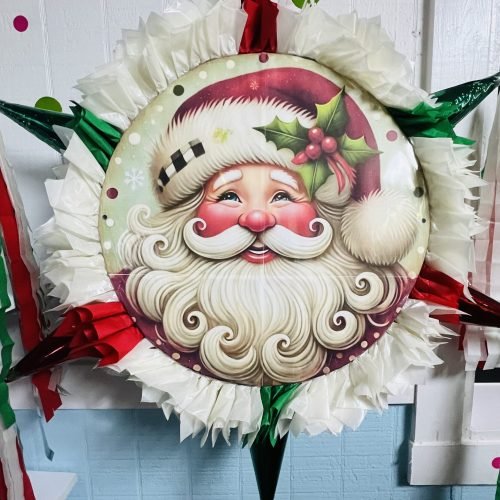 Christmas Round Piñata with 6 cones (17-inch)
